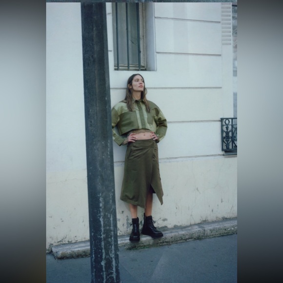 ZIPPERED ASYMMETRICAL SKIRT - Picture 5 of 10